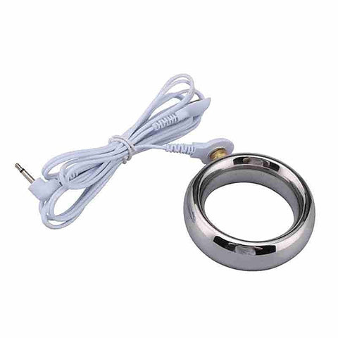 Electric Shock Lead Me Stainless Steel Cock Ring by BDStyle