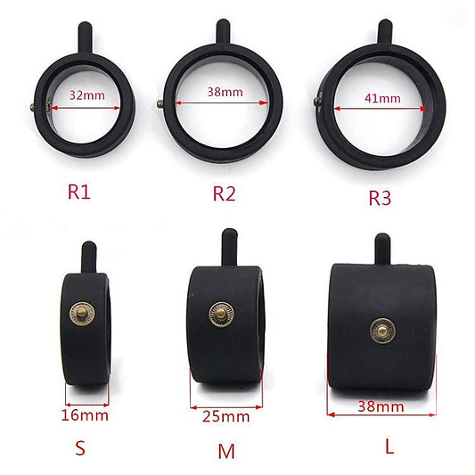 Double Silicone Electric Shock Cock & Ball Ring Medium