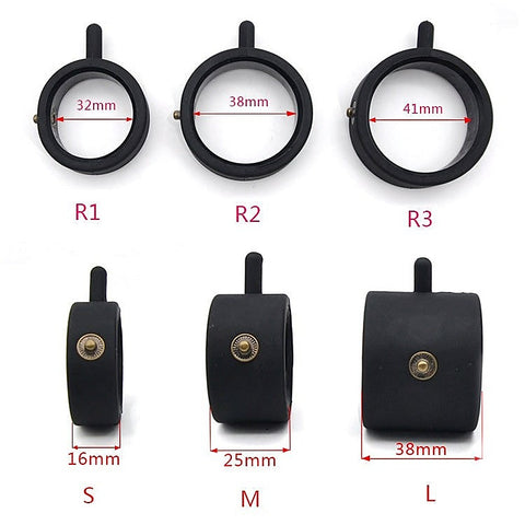 Double Silicone Electric Shock Cock & Ball Ring Medium