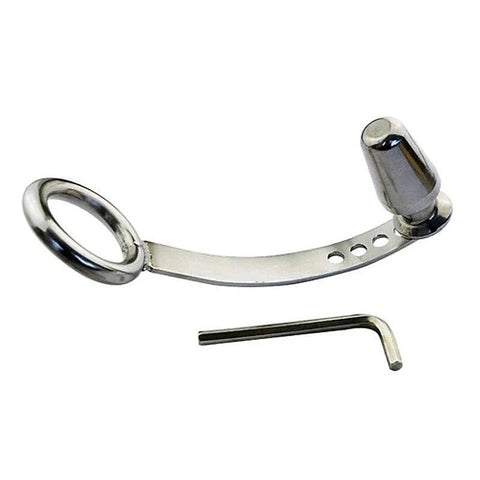 Cock Ring with Adjustable Attached Steel Butt Plug