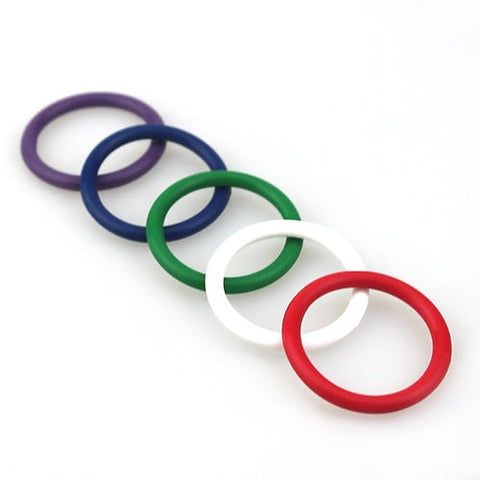 Rainbow Silicone Pleasure Cock Rings 5 Pack by BDStyle