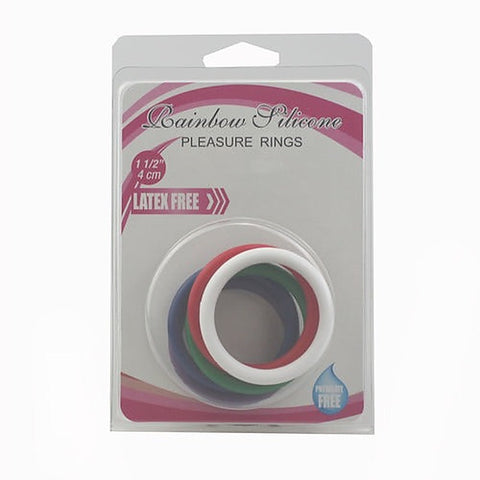Rainbow Silicone Pleasure Cock Rings 5 Pack by BDStyle