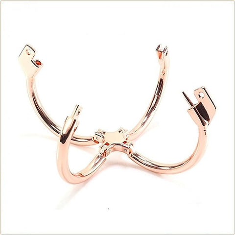 Ellipse Stainless Steel Heart Lock Cross Cuffs by BDStyle