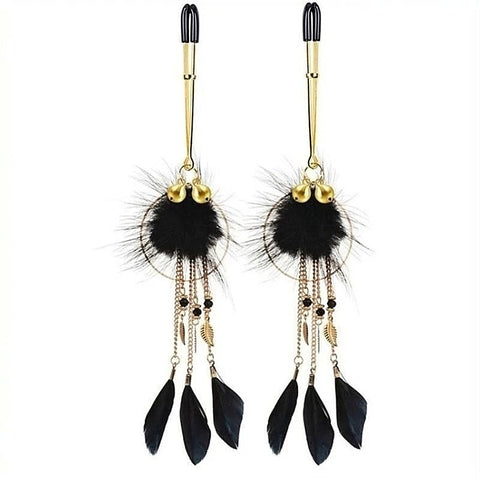 Dreamcatcher Feather Nipple Clamps by BDStyle