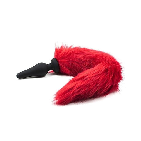 Silicone Anal Plug With Red Faux Fox Tail by BDStyle