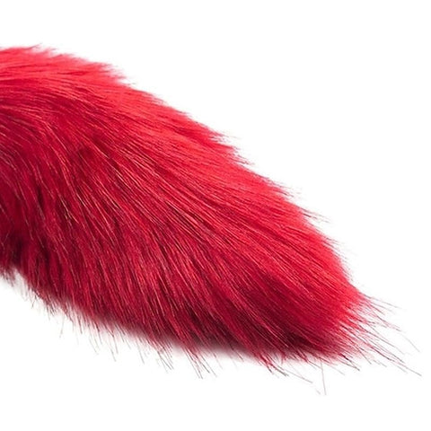 Silicone Anal Plug With Red Faux Fox Tail by BDStyle