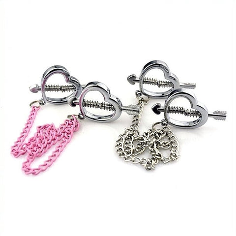 Cupid Nipple Press Clamps With Chain by BDStyle