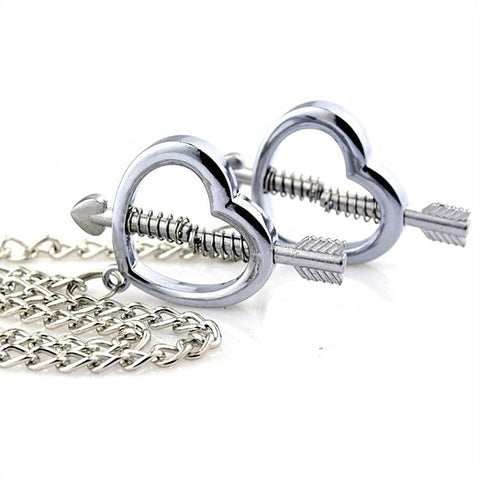 Cupid Nipple Press Clamps With Chain by BDStyle