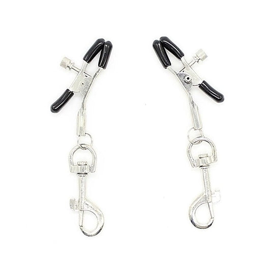 Metal Nipple Clamp With Leash Clips by BDStyle