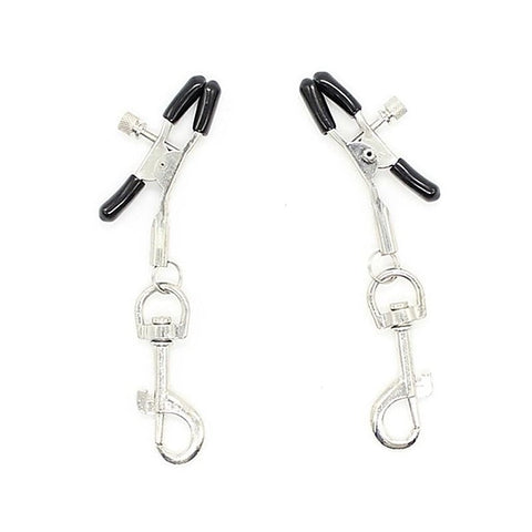 Metal Nipple Clamp With Leash Clips by BDStyle