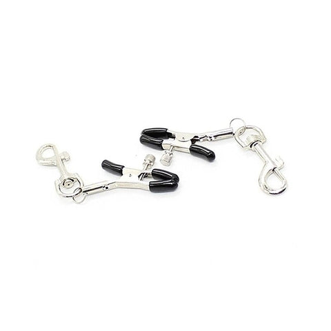 Metal Nipple Clamp With Leash Clips by BDStyle