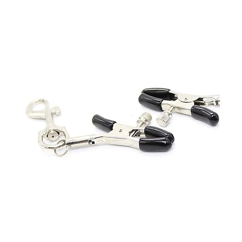 Metal Nipple Clamp With Leash Clips by BDStyle