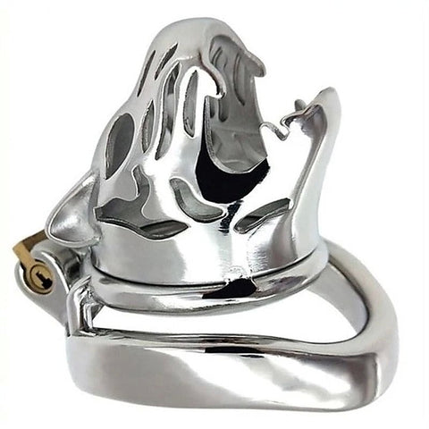 Tiger Head Bend Ring Steel Cock Cage by BDStyle