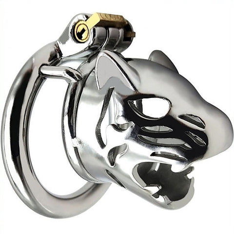 Tiger Head Steel Cock Cage by BDStyle