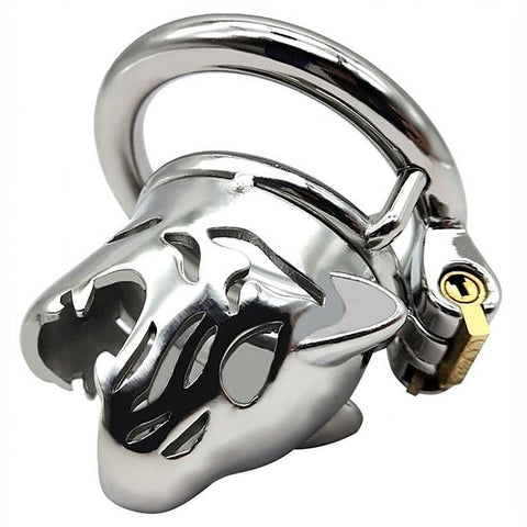 Tiger Head Steel Cock Cage by BDStyle