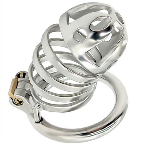 Captivated Stainless Steel Locking Chastity Cage by BDStyle