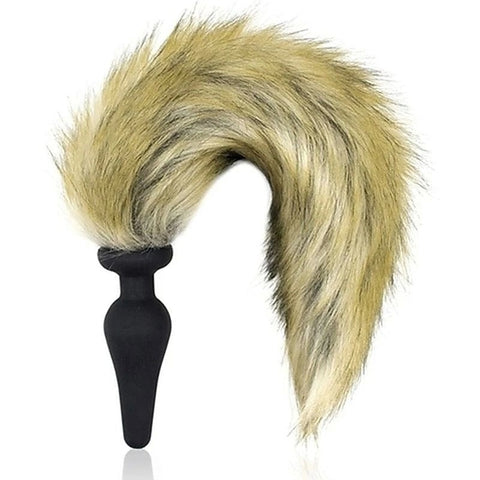 Silicone Anal Plug With Faux Yellow Fox Tail by BDStyle