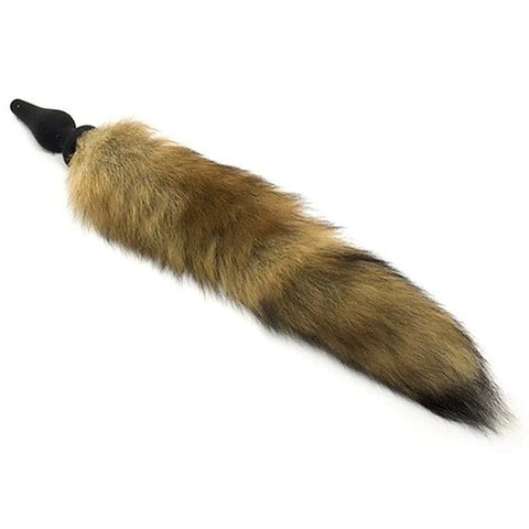 Silicone Anal Plug With Faux Yellow Fox Tail by BDStyle