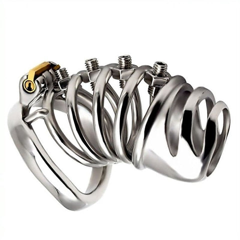 Bolted Chastity Cage With Spikes by BDStyle