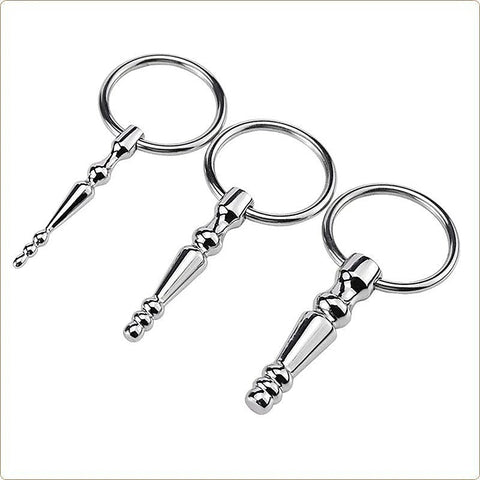 Steel Penis Plug With Cock Ring by BDStyle