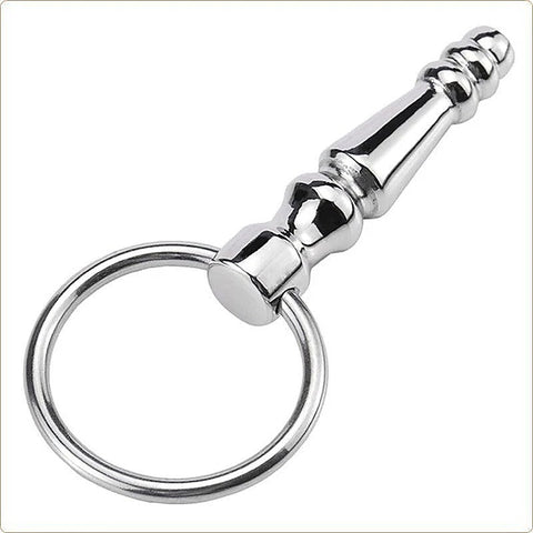 Steel Penis Plug With Cock Ring by BDStyle