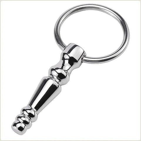 Steel Penis Plug With Cock Ring by BDStyle