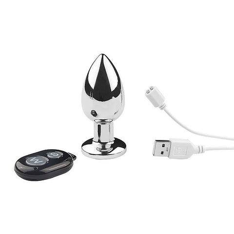 Remote Vibrating Stainless Steel Butt Plug by BDStyle