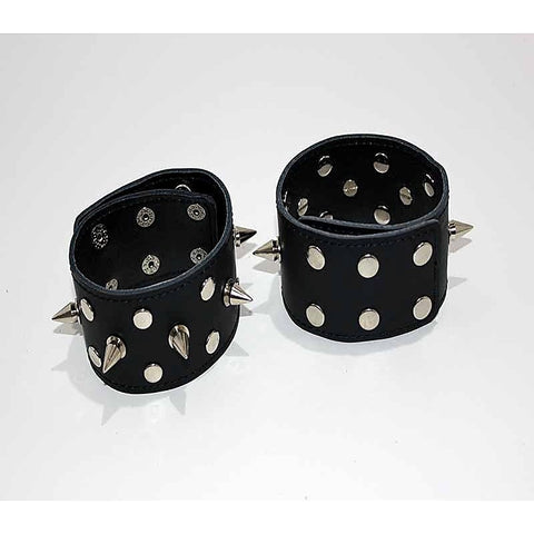 Spiked Leather Ankle Cuffs With Studs by BDStyle