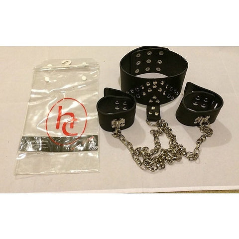 FTBondage Collar & Wrist Restraint with Chains by BDStyle