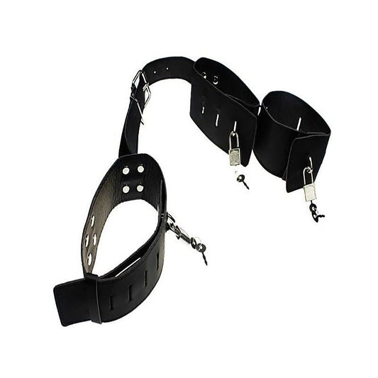 BDSM Gear Leather Cuffs & Collar by BDStyle