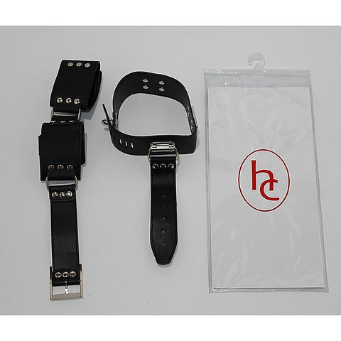 BDSM Gear Leather Cuffs & Collar by BDStyle