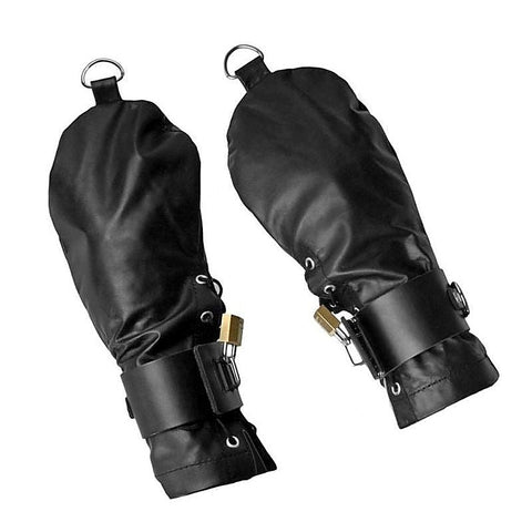 Lace Up Leather Mitts with Wrist Cuffs by BDStyle