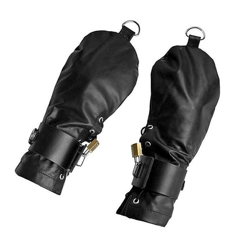 Lace Up Leather Mitts with Wrist Cuffs by BDStyle