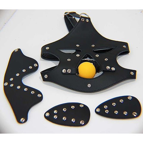 Bondage Mask with Blindfold and Ball Gag by BDStyle