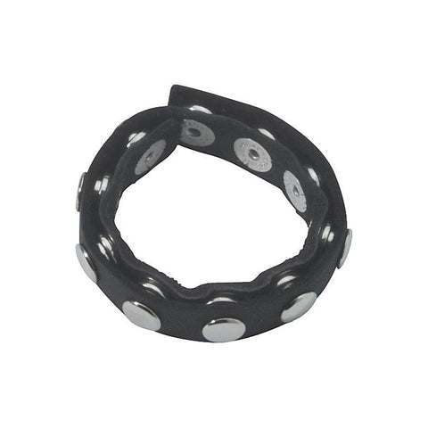 Leather Cock Rings With 10 Snap Locks by BDStyle