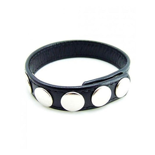 Leather Cock Rings With 5 Snap Locks by BDStyle