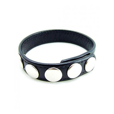 Leather Cock Rings With 5 Snap Locks by BDStyle