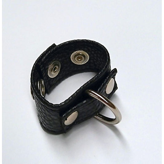 Tight Leather Cock Ring with D-Ring by BDStyle