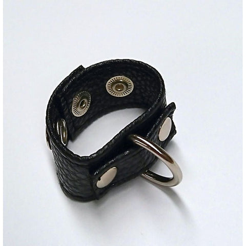 Tight Leather Cock Ring with D-Ring by BDStyle