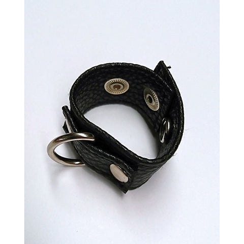 Tight Leather Cock Ring with D-Ring by BDStyle
