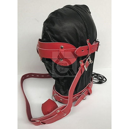Hell Fire Slave Hood & Blindfold by BDStyle