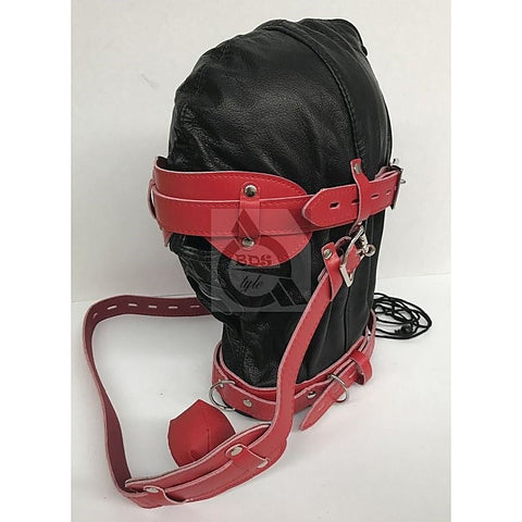 Hell Fire Slave Hood & Blindfold by BDStyle