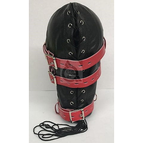 Hell Fire Slave Hood & Blindfold by BDStyle