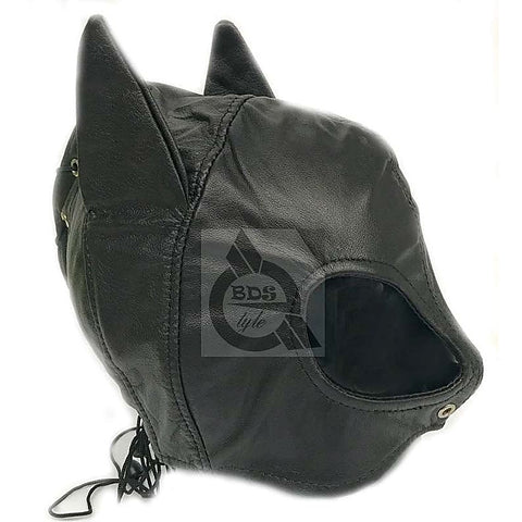Wicked Wench Leather Feline Hood by BDStyle