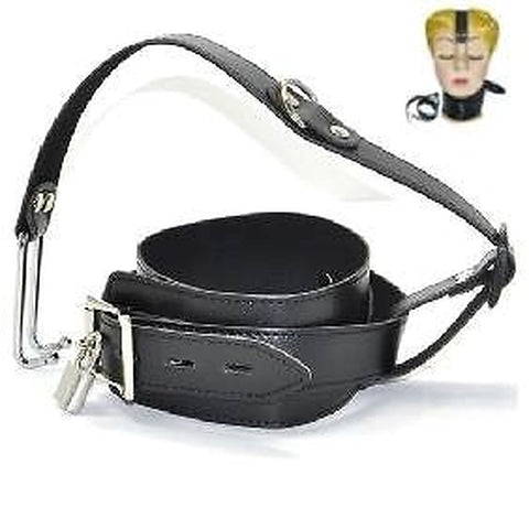 Thin Bondage Collar with Nose Hook by BDStyle