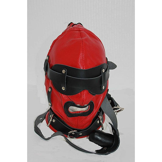 Hell Fire Slave Hood & Blindfold by BDStyle