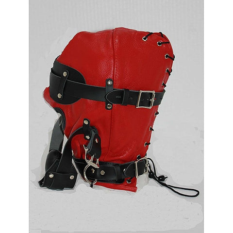 Hell Fire Slave Hood & Blindfold by BDStyle