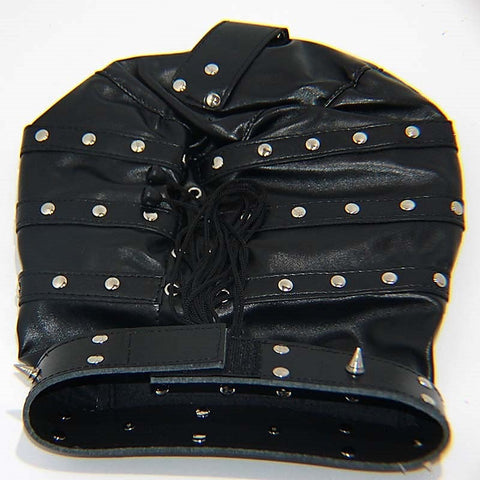 Spiked Bondage Hood Leather by BDStyle