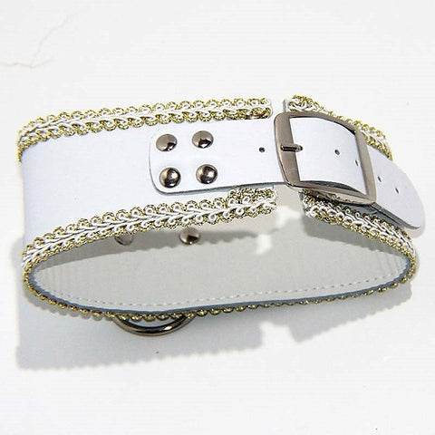 Posture Collar in White with O Ring Heavy by BDStyle
