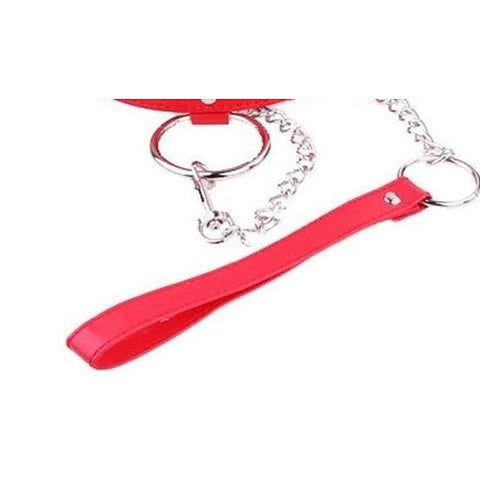 Bondage Collar Set with Heart Crystal Accents by BDStyle